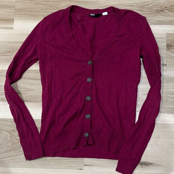 Urban Outfitters BDG Maroon Button Up Cardigan Sweater Women’s Small - Picture 1 of 3